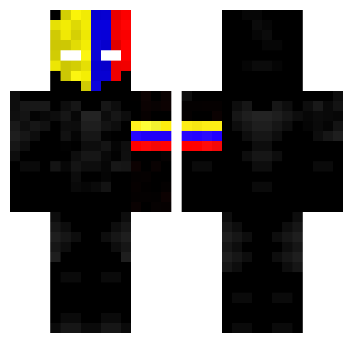 Bedoya_03 Minecraft skin, front and back view