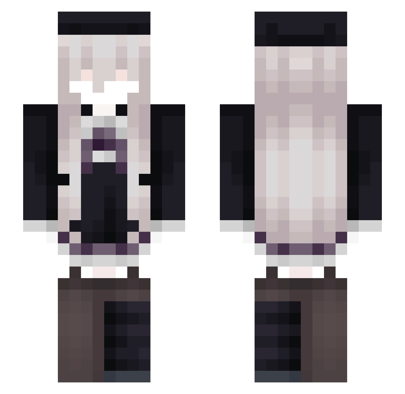 qacwer Minecraft skin, front and back view