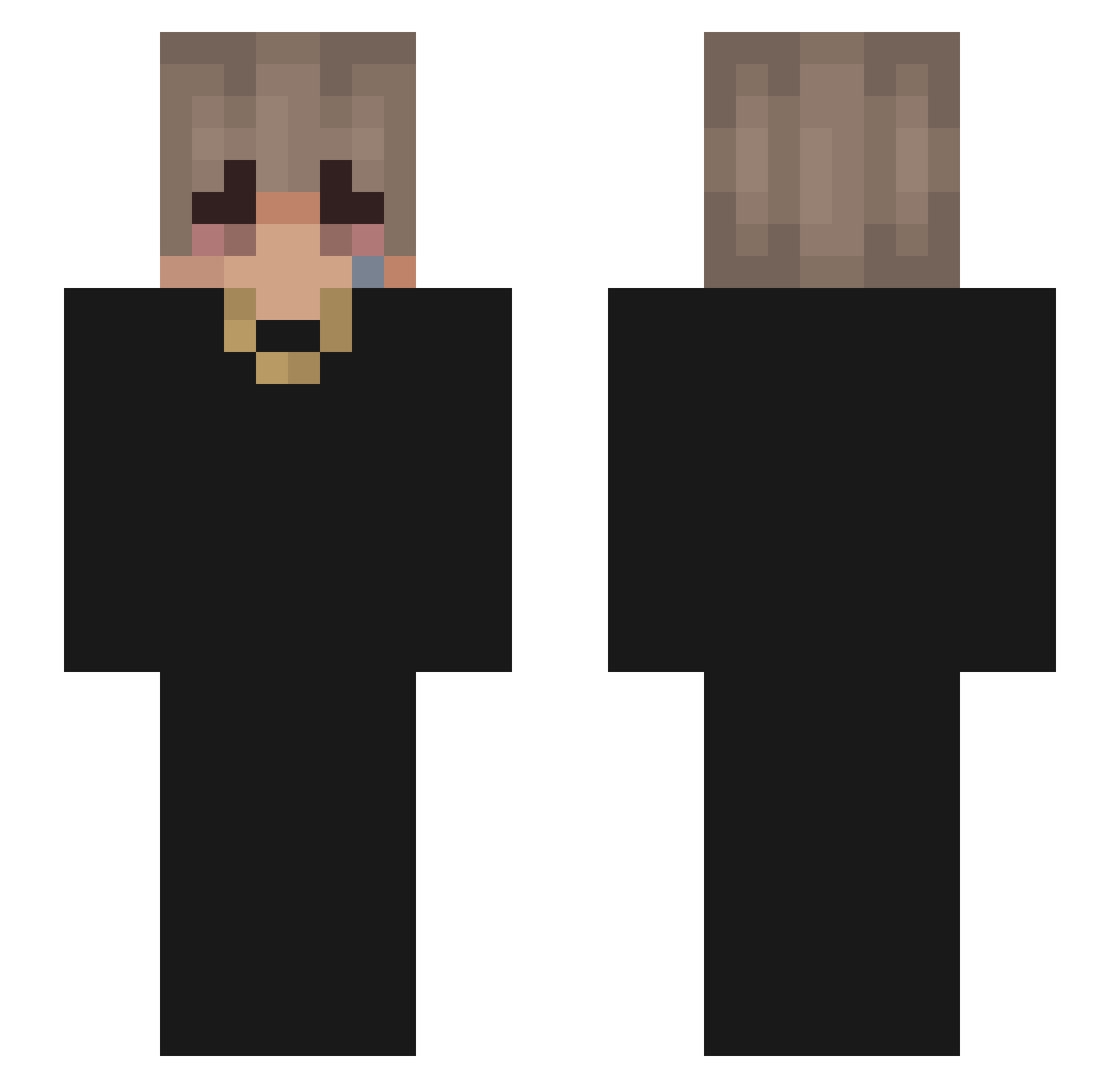 sahAmsterdam Minecraft skin, front and back view