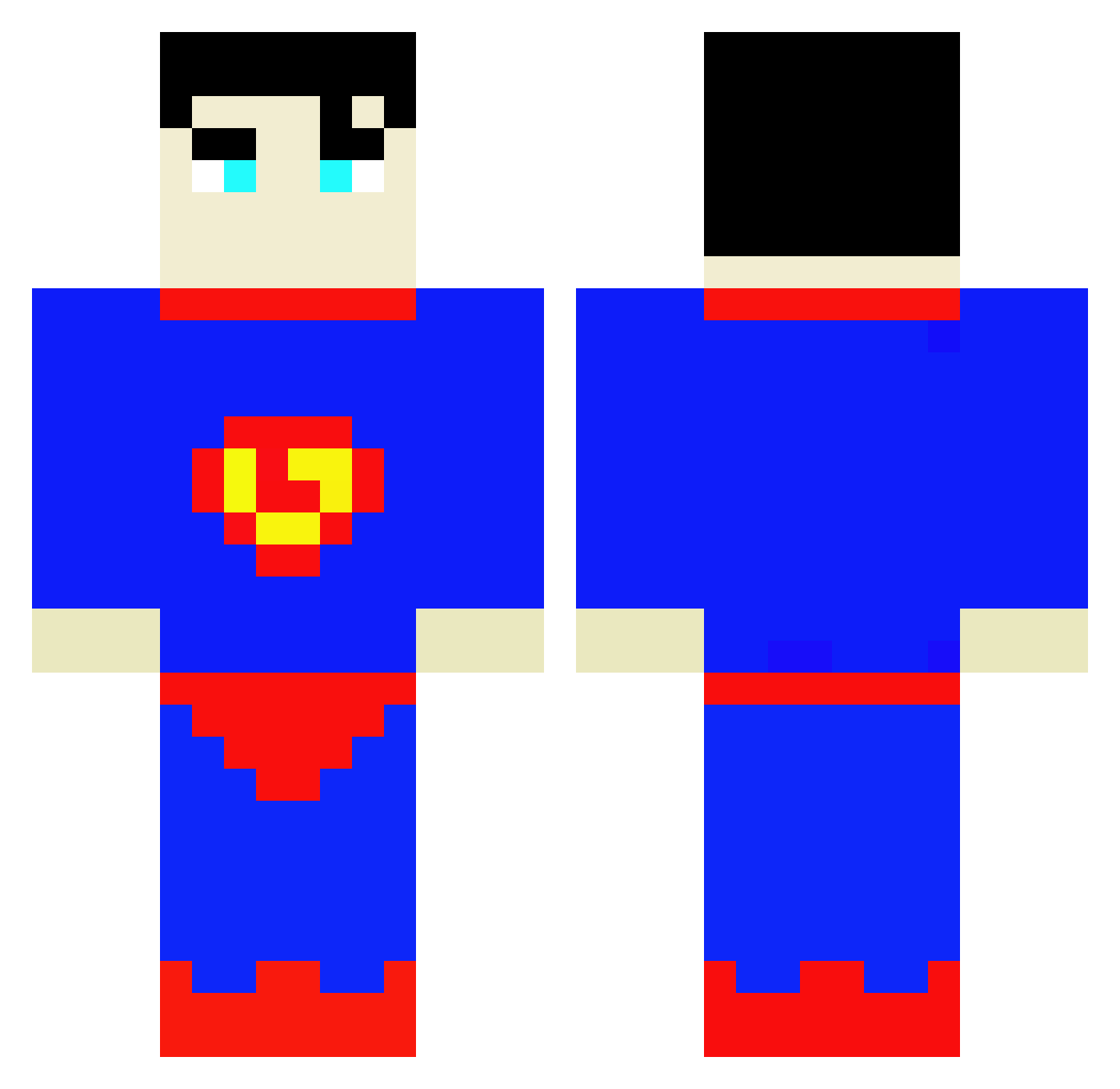 Swagmen Minecraft skin, front and back view