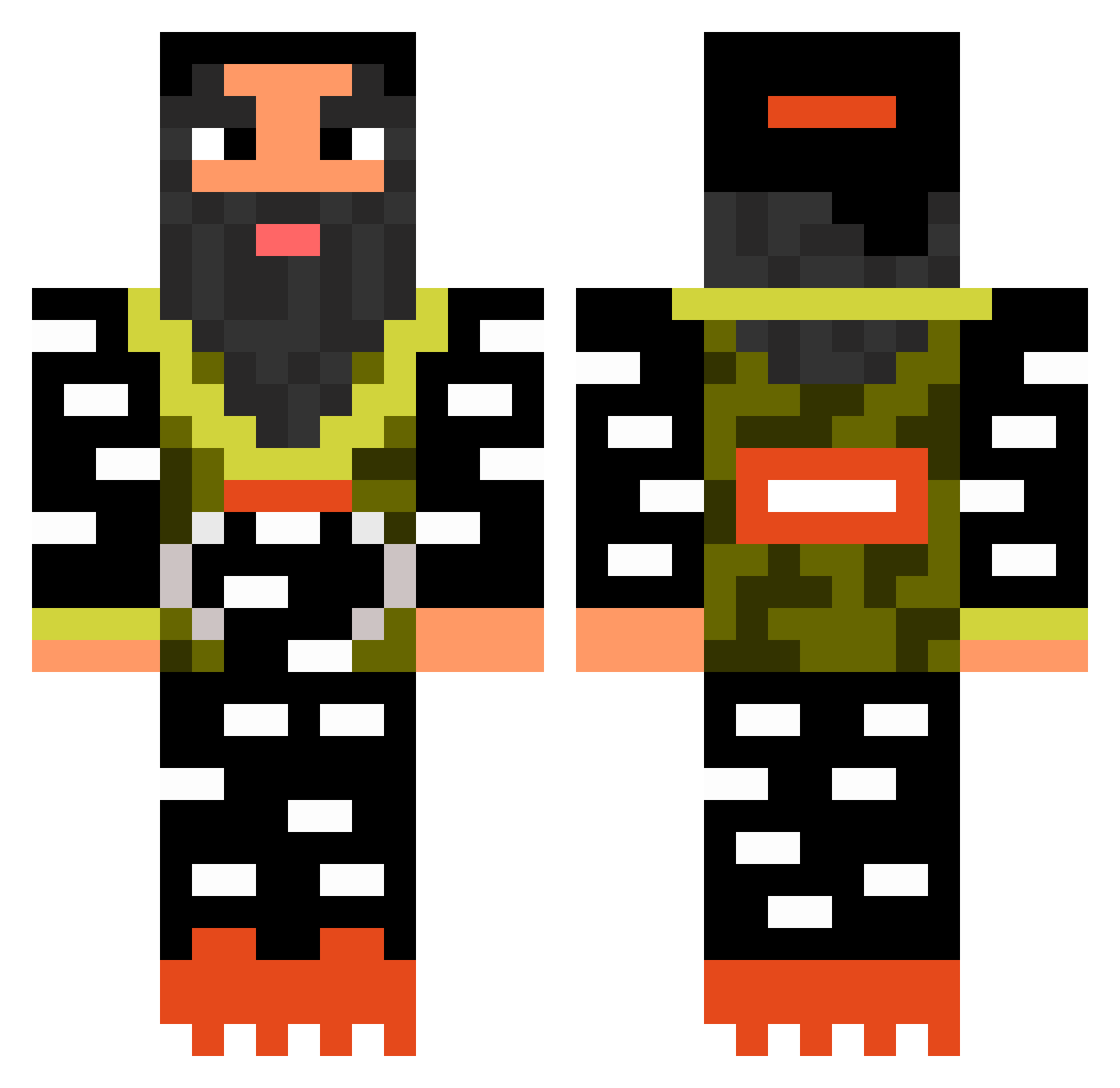 HardWoodFIooring Minecraft skin, front and back view