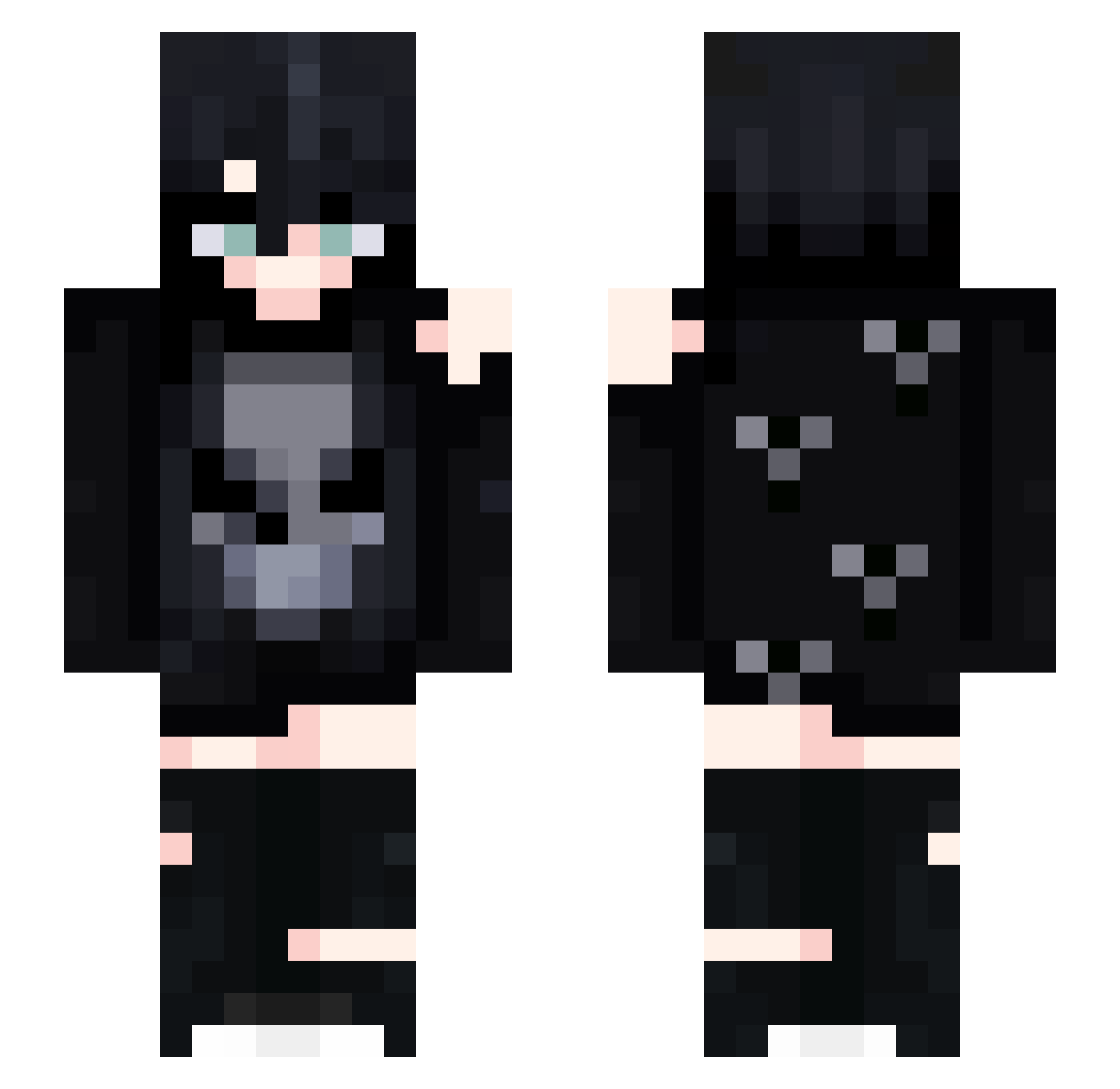 ToasterAndFork Minecraft skin, front and back view