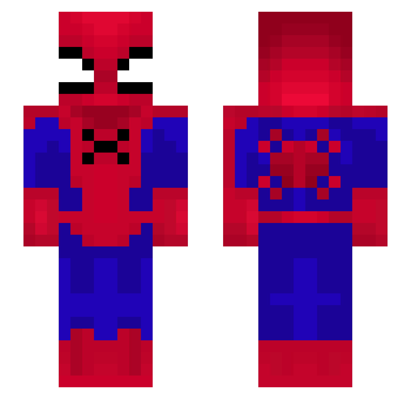 Squidy84 Minecraft skin, front and back view