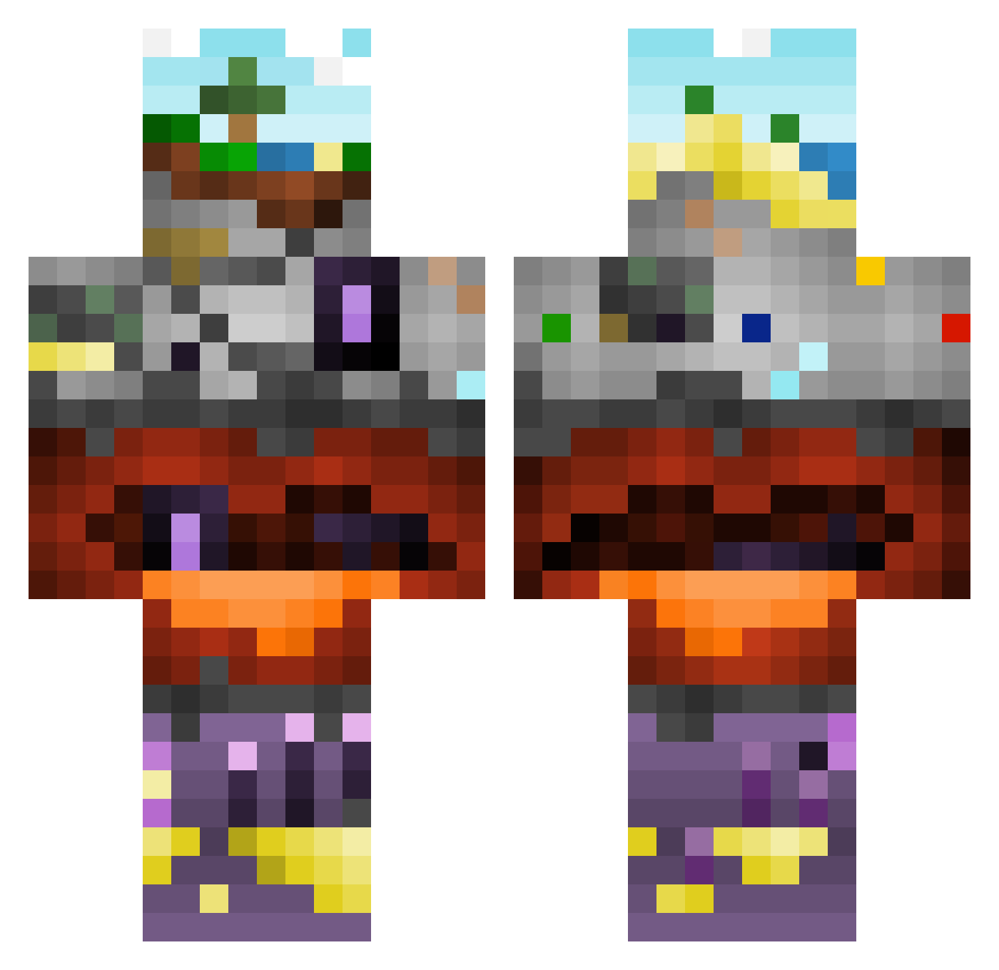 In_nokalpha Minecraft skin, front and back view