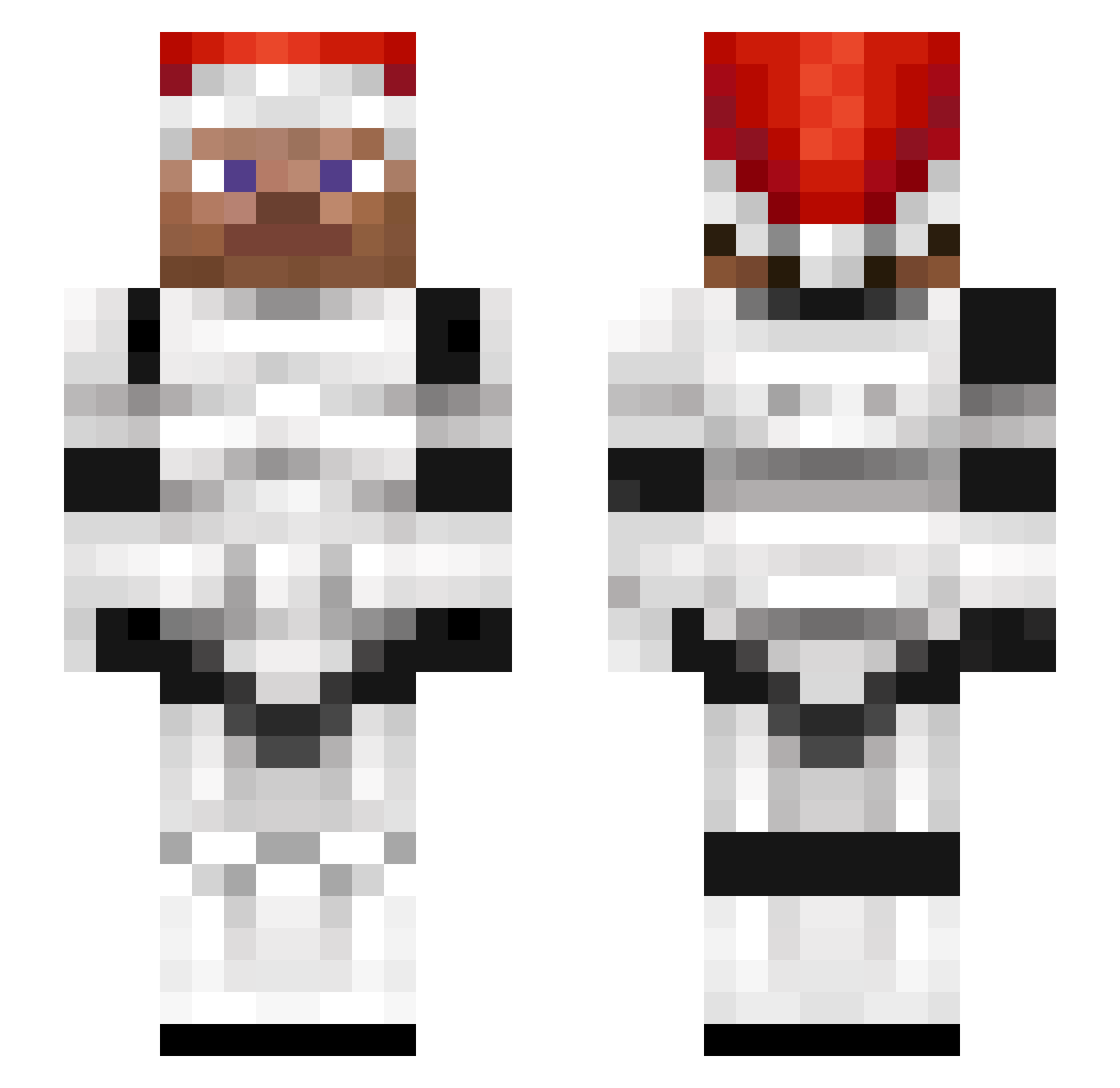 unrewq Minecraft skin, front and back view