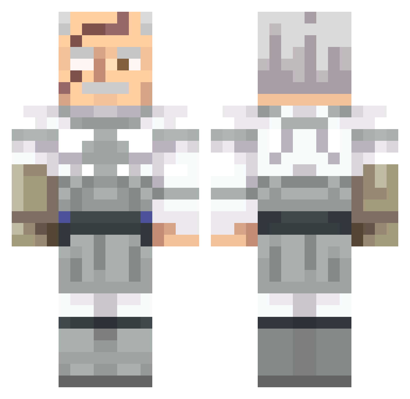 BigST Minecraft skin, front and back view