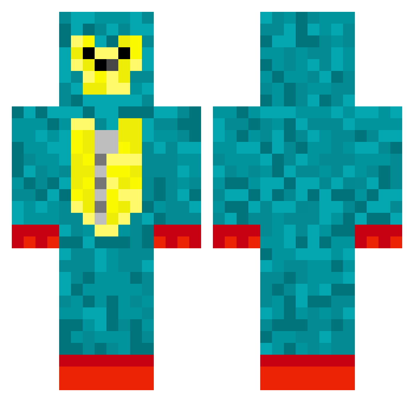 laloelflaco Minecraft skin, front and back view