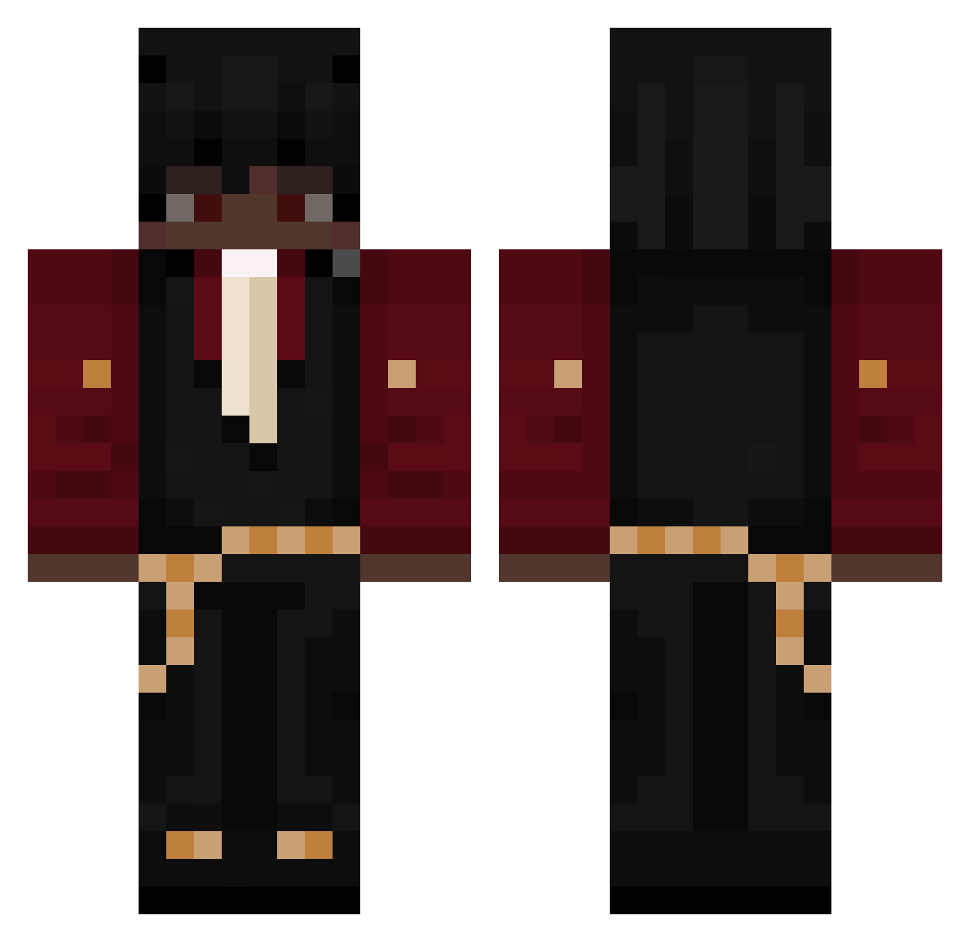 NoccDown Minecraft skin, front and back view