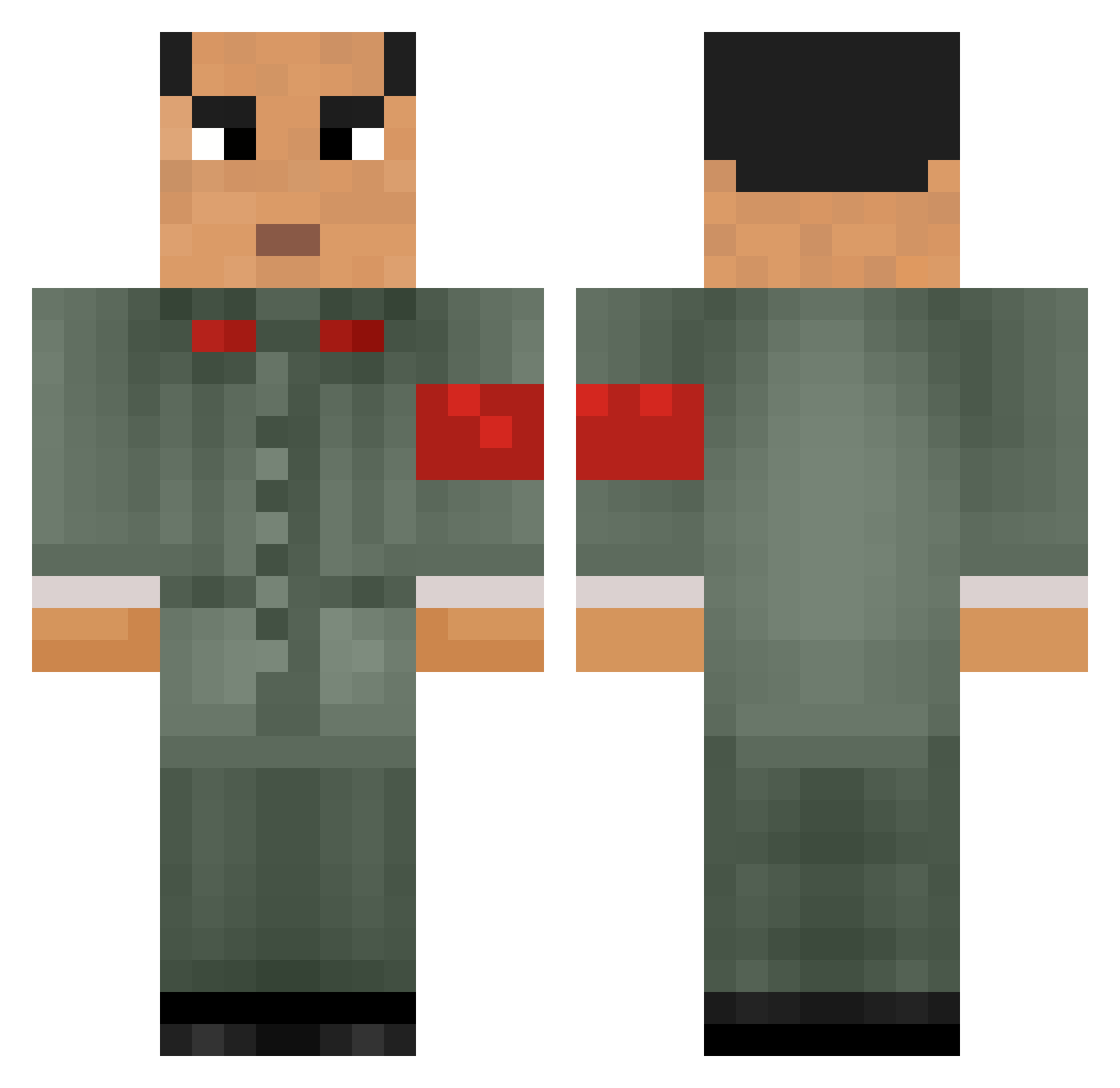 Ry0s Minecraft skin, front and back view