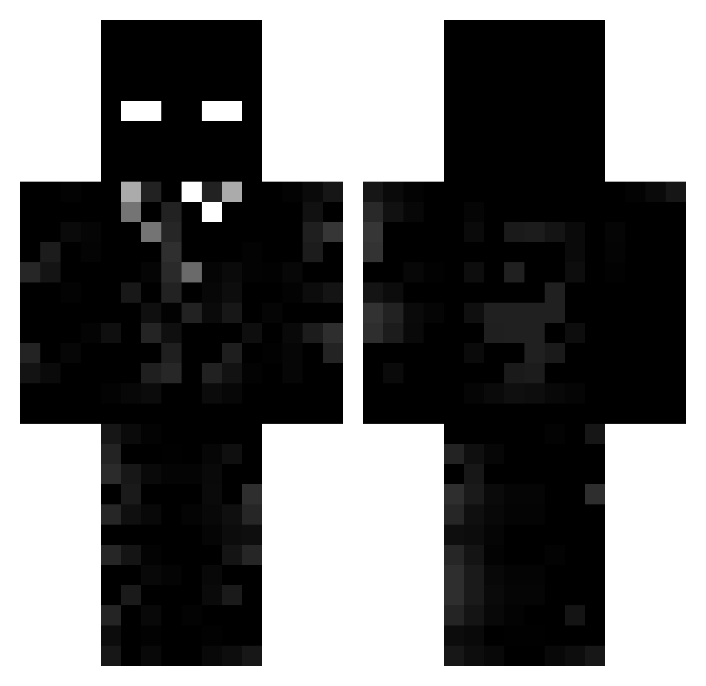 Viroth Minecraft skin, front and back view