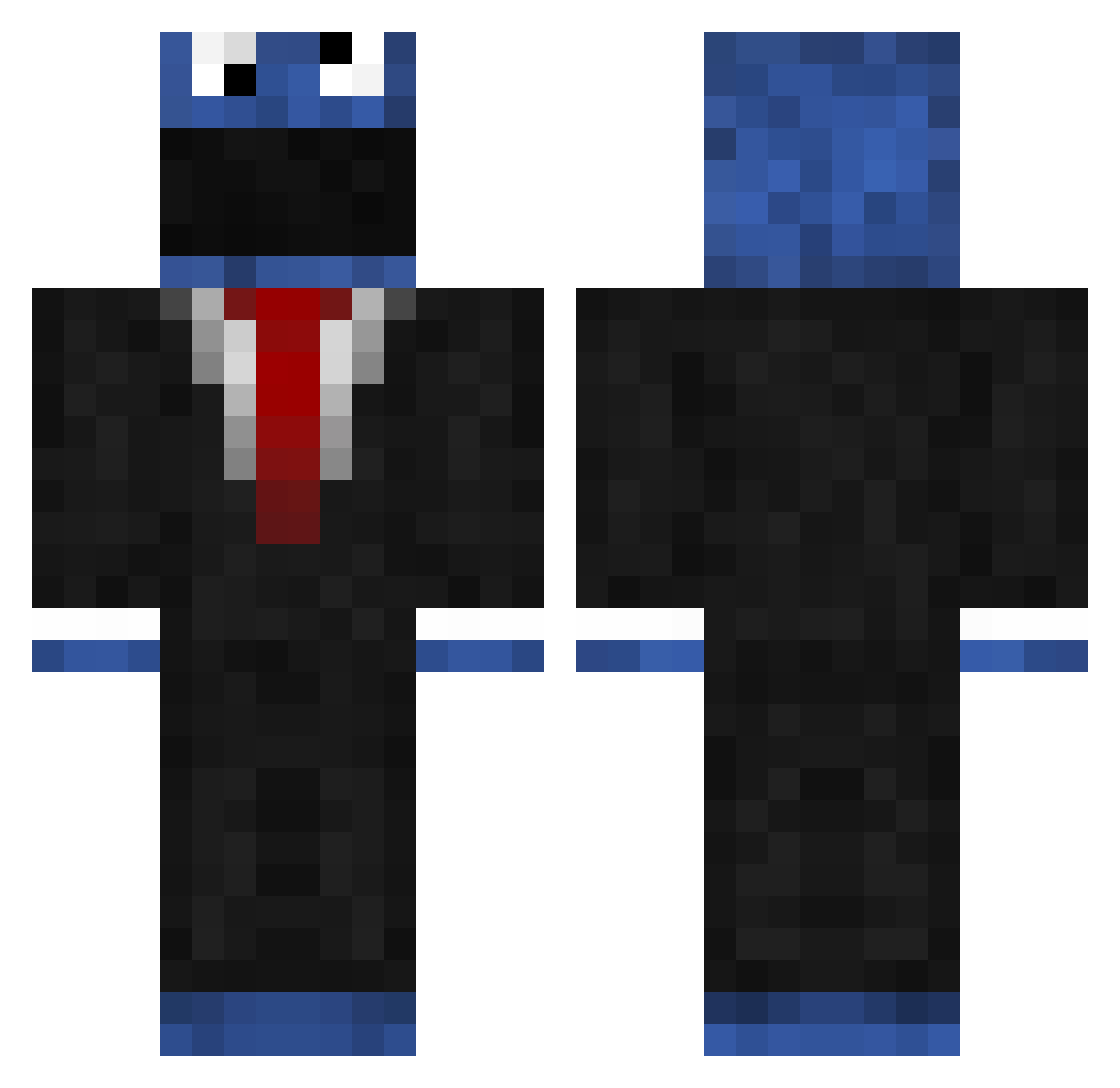 Brutask Minecraft skin, front and back view