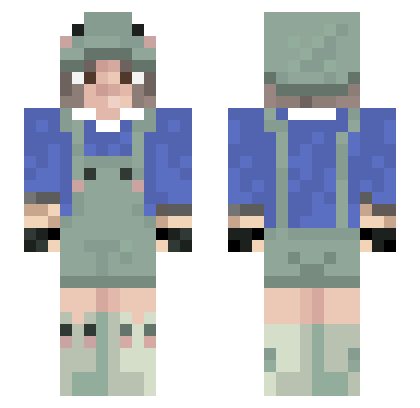 Zephyr_1337 Minecraft skin, front and back view