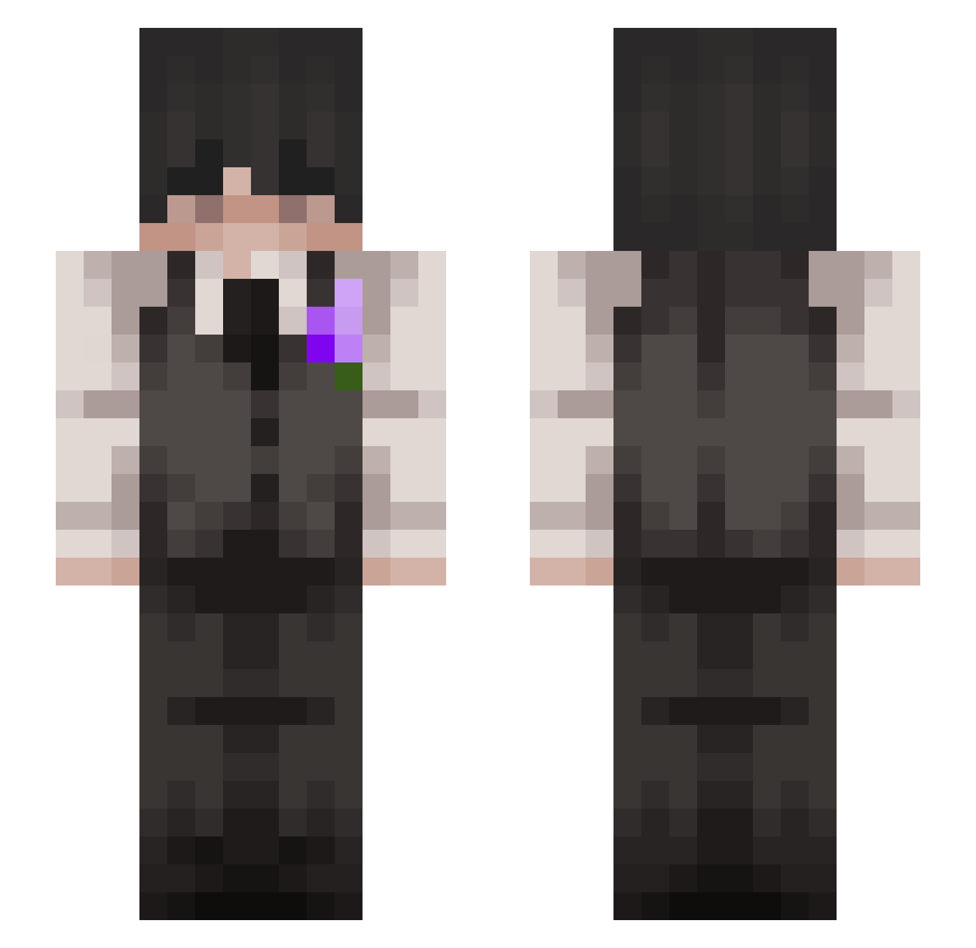Zweifelhafter Minecraft skin, front and back view