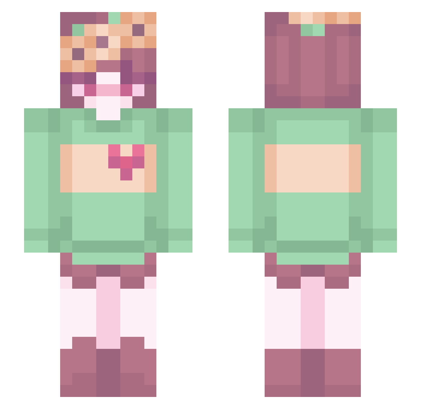 skycoolasheck Minecraft skin, front and back view