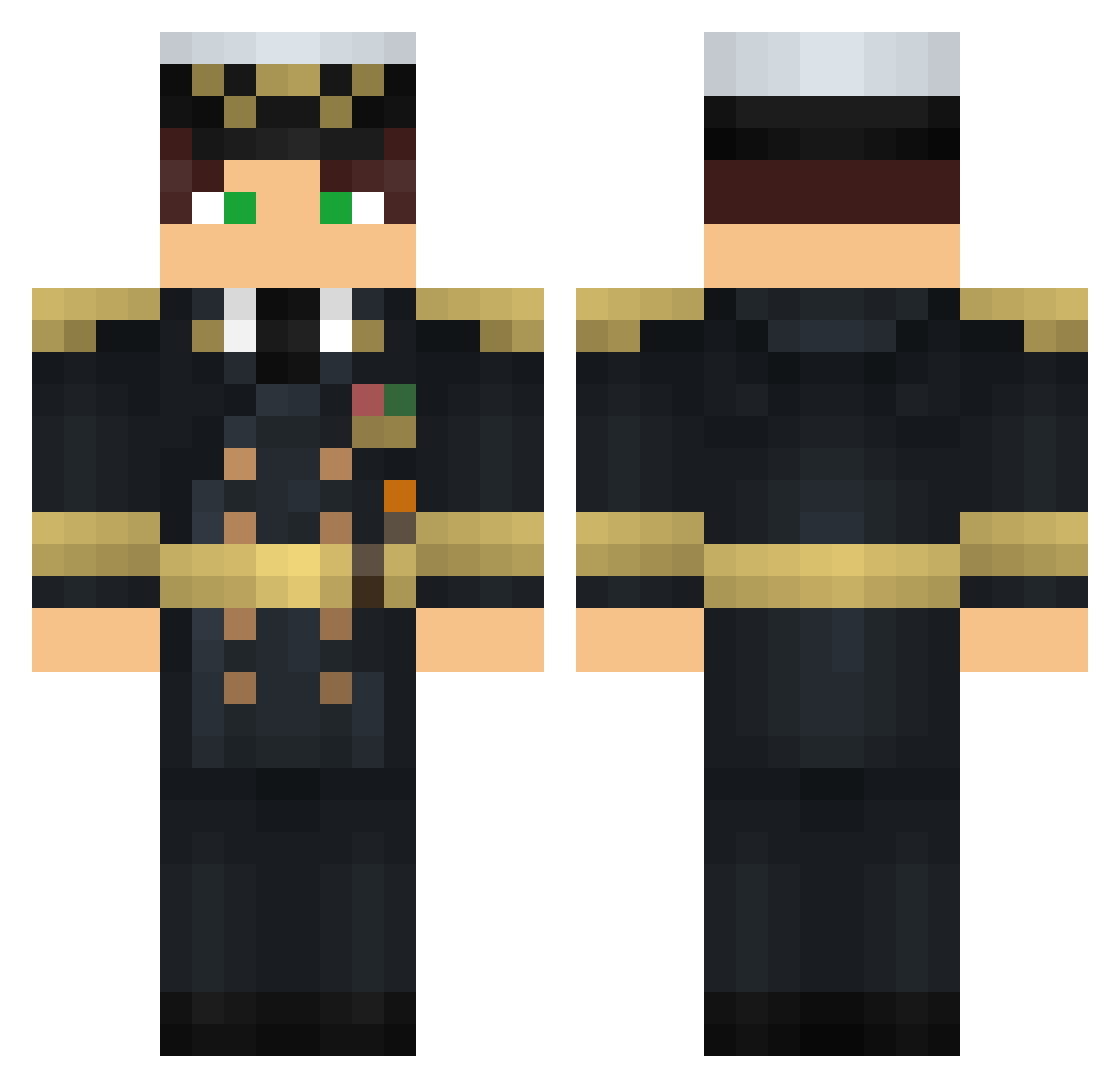 izse1 Minecraft skin, front and back view