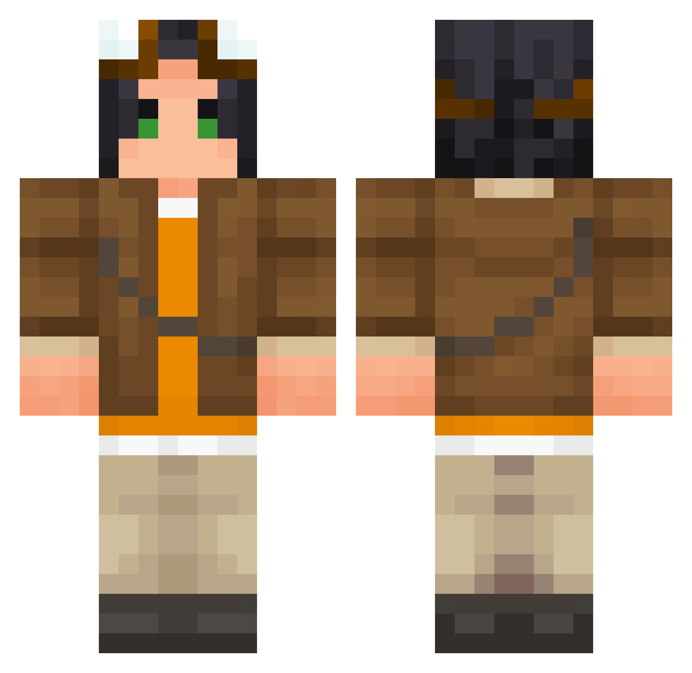 oaleezin Minecraft skin, front and back view
