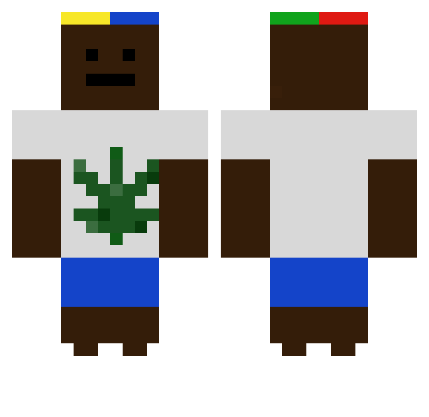 Kawa11 Minecraft skin, front and back view