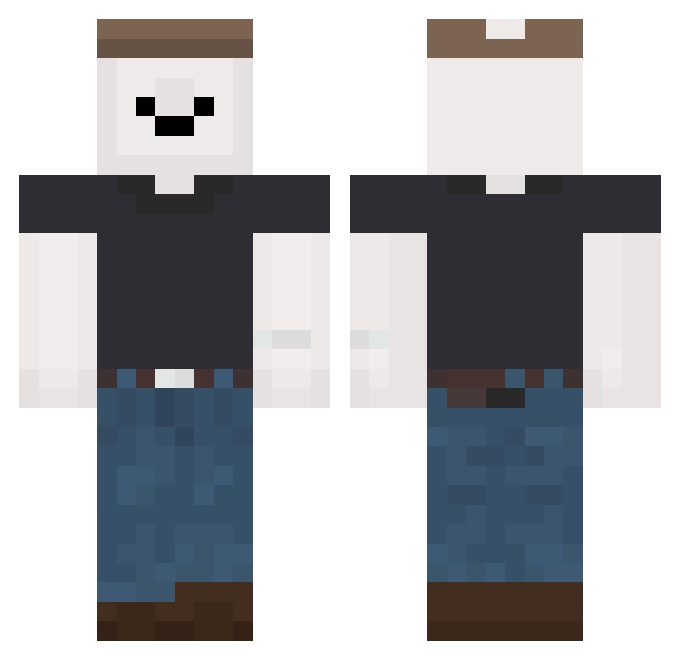 Temrinal Minecraft skin, front and back view
