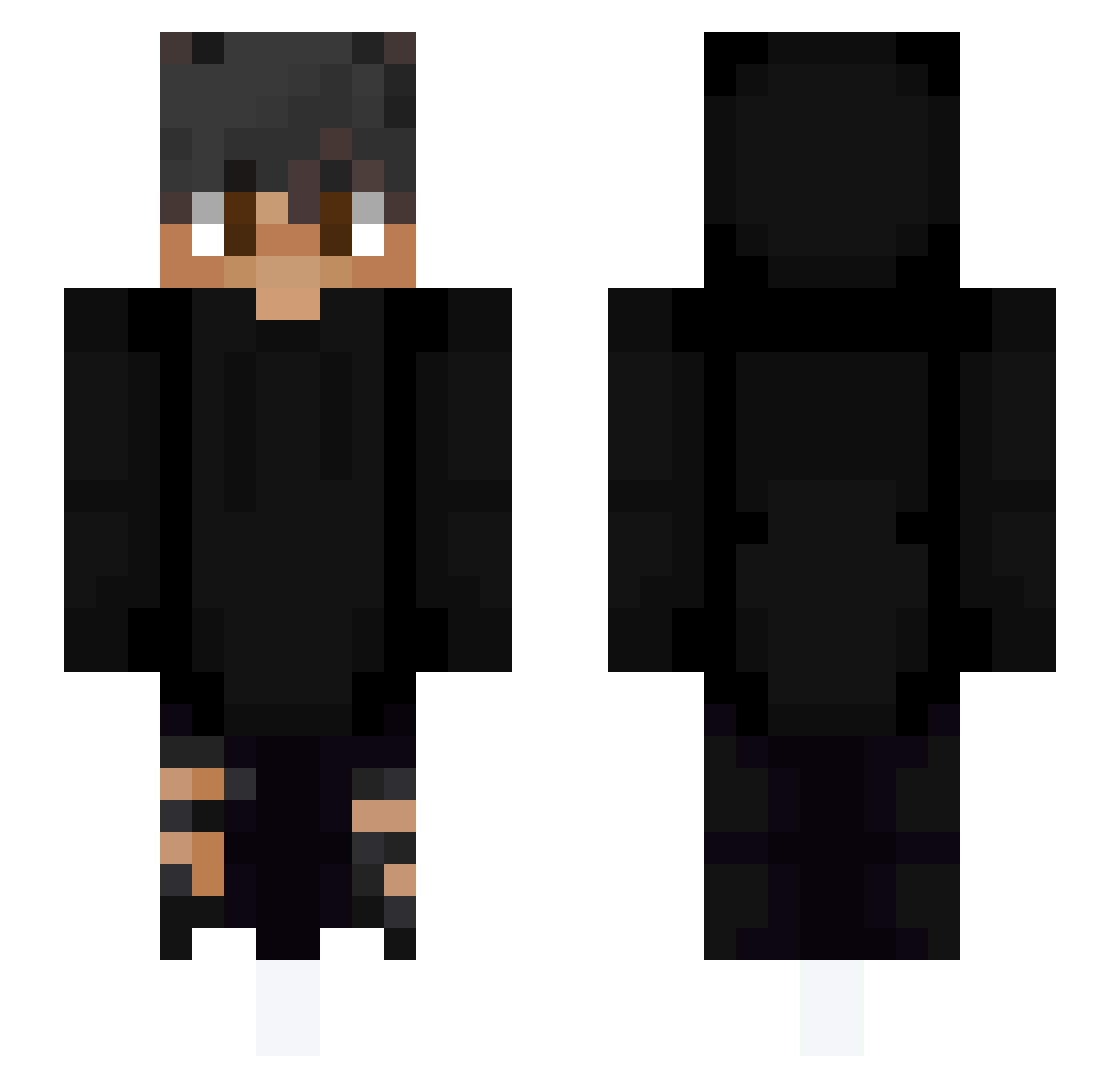 Workbook Minecraft skin, front and back view