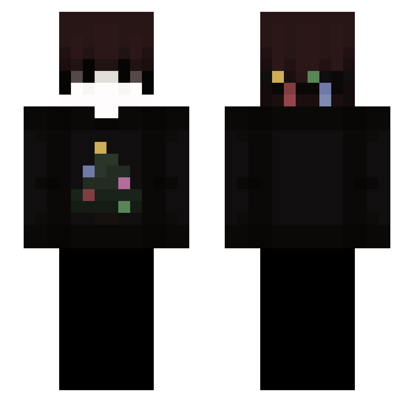 Fidora Minecraft skin, front and back view