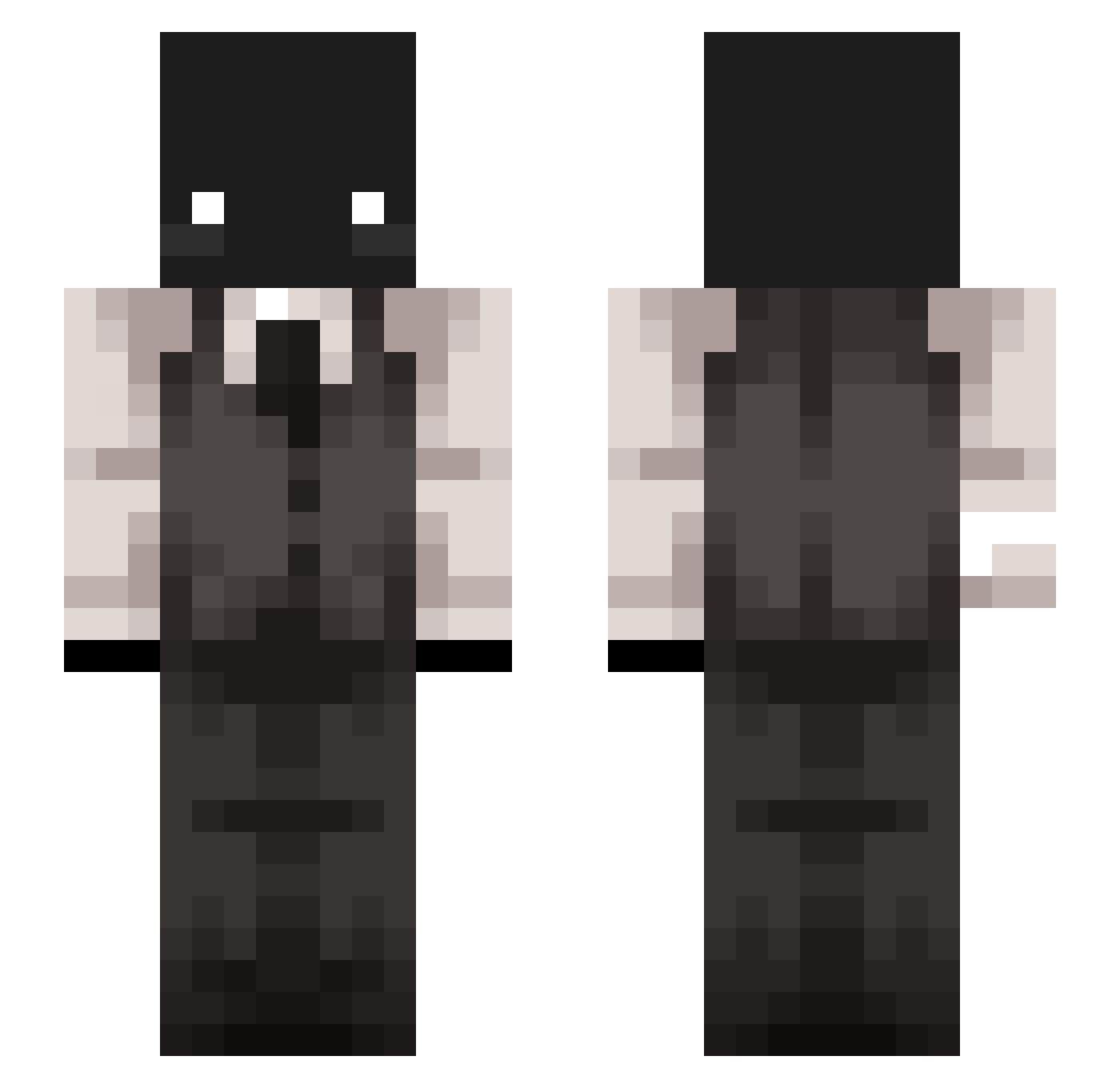 333222 Minecraft skin, front and back view