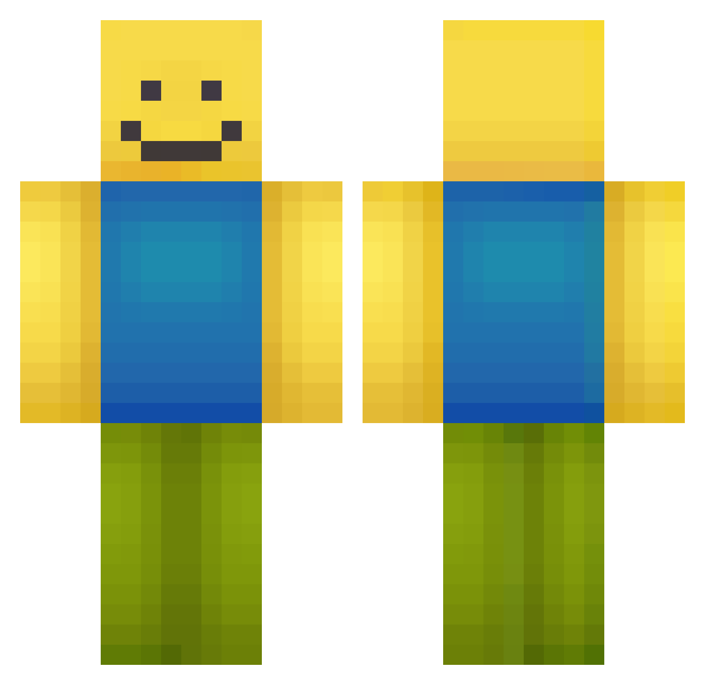 CapitateClaw Minecraft skin, front and back view