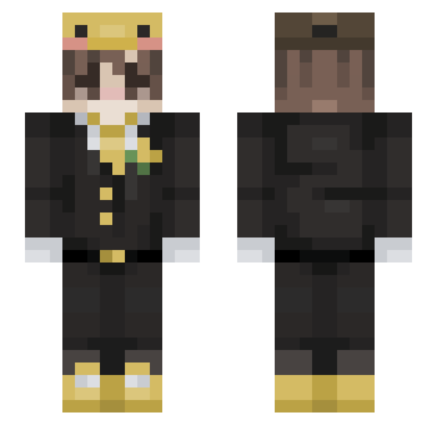 H0K4i4 Minecraft skin, front and back view