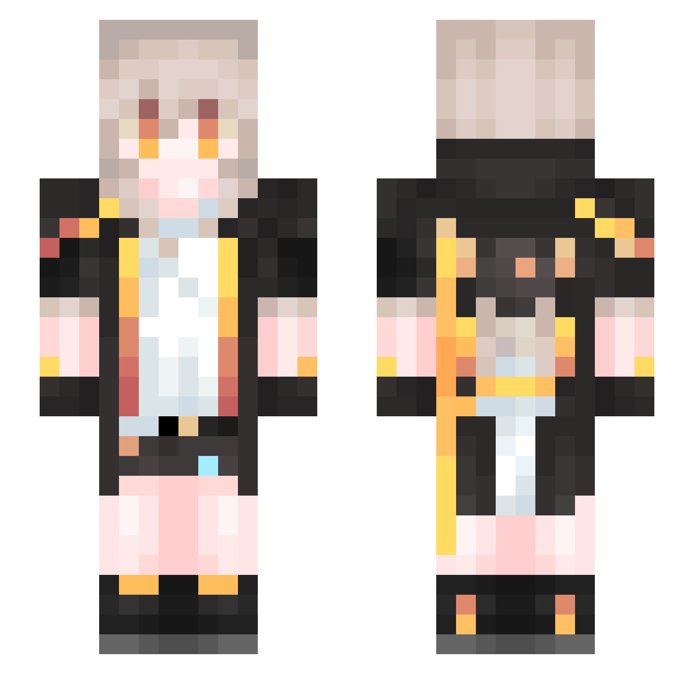 Snow_cloud_A Minecraft skin, front and back view