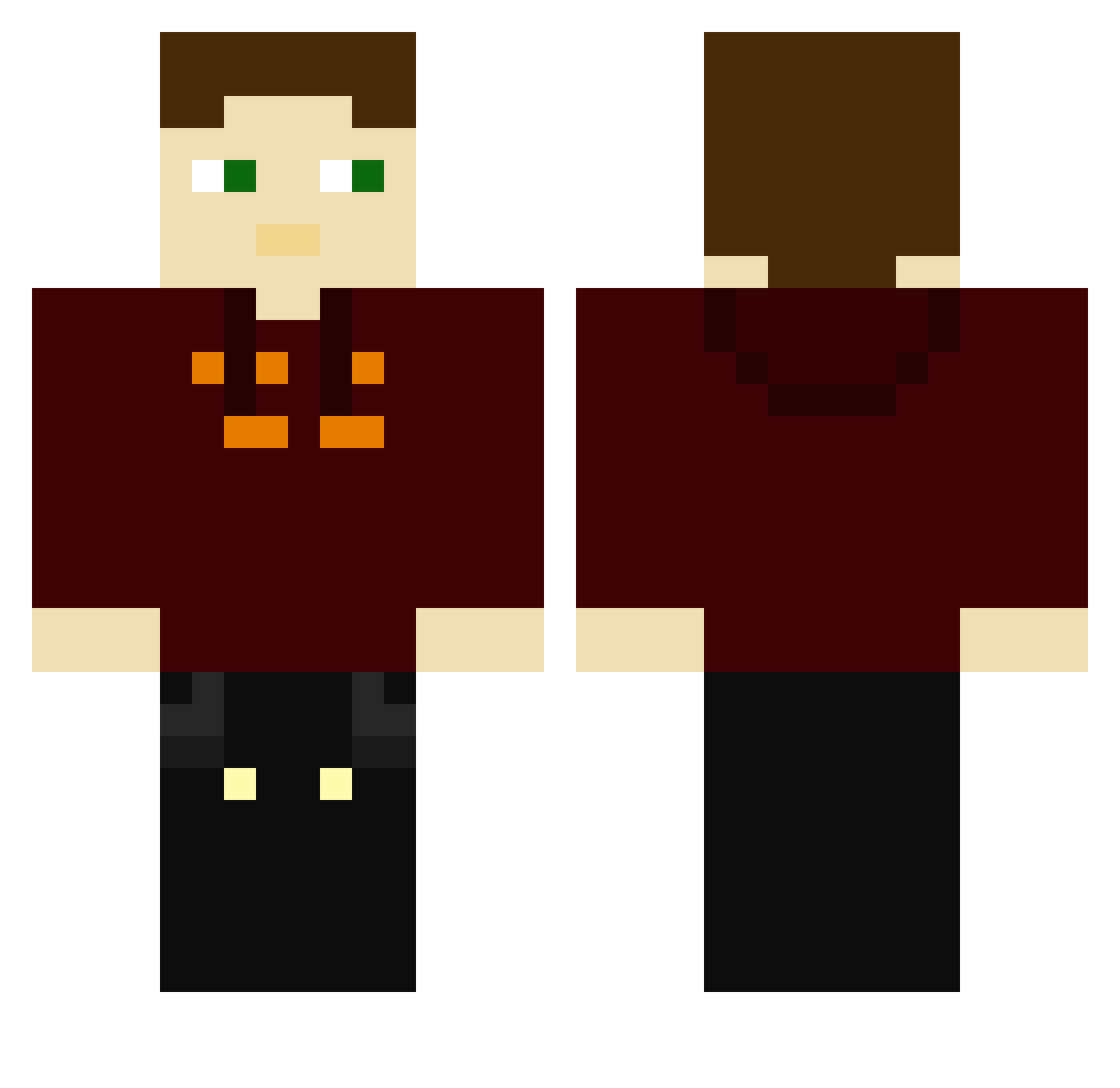 Skilolmdr Minecraft skin, front and back view