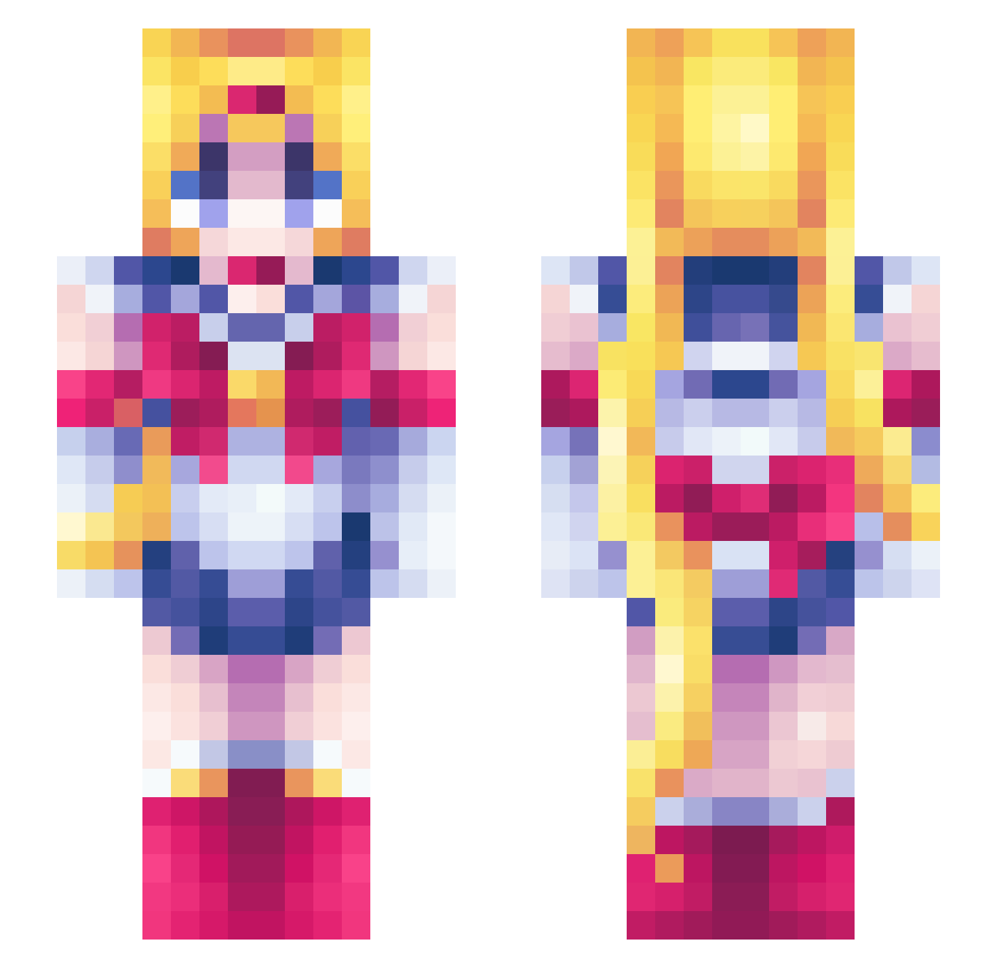Chalanlalala Minecraft skin, front and back view