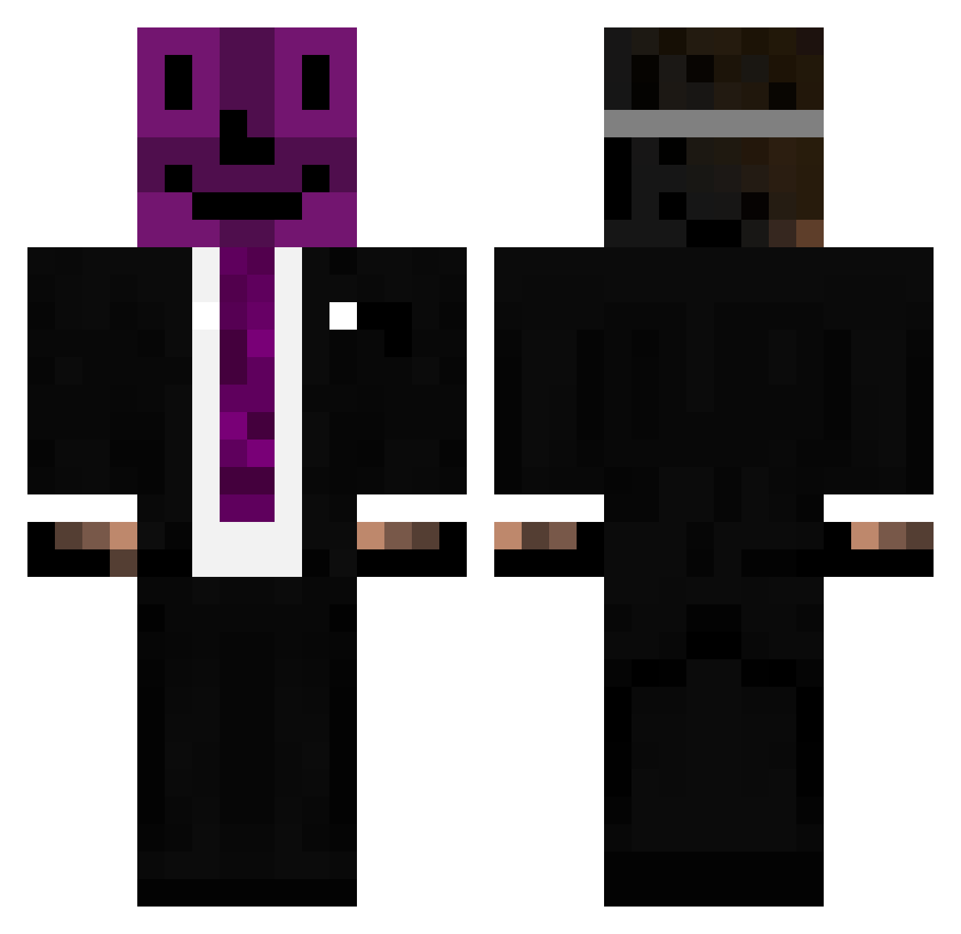 SimoPixel Minecraft skin, front and back view