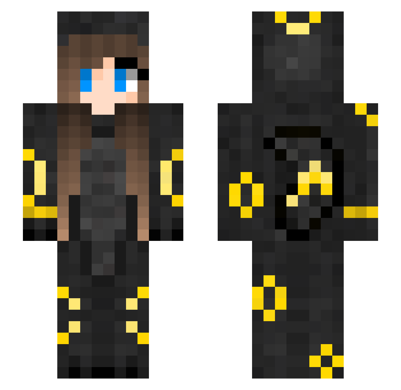 olideusUK Minecraft skin, front and back view