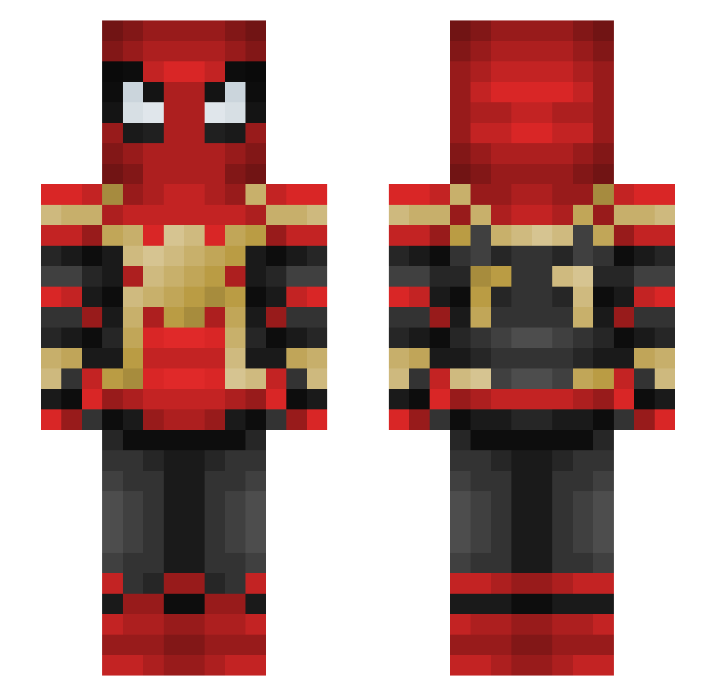 520ms Minecraft skin, front and back view
