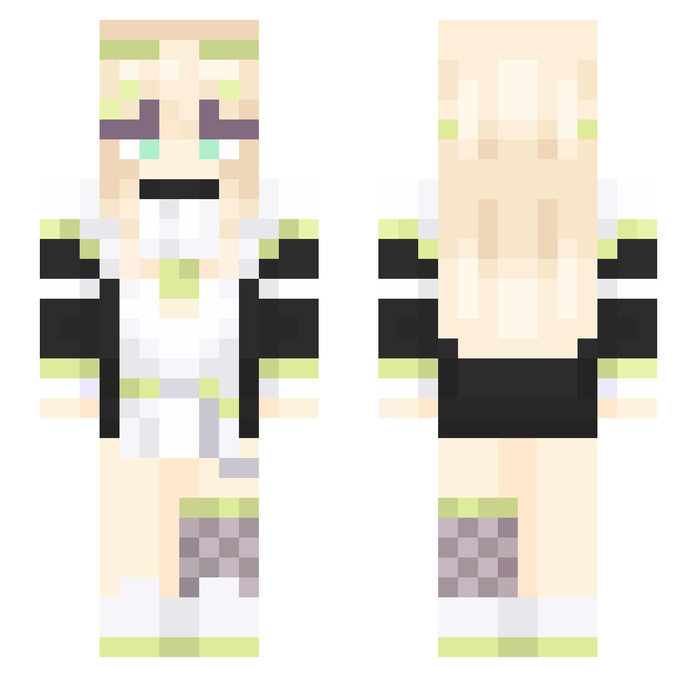 unicolorous Minecraft skin, front and back view