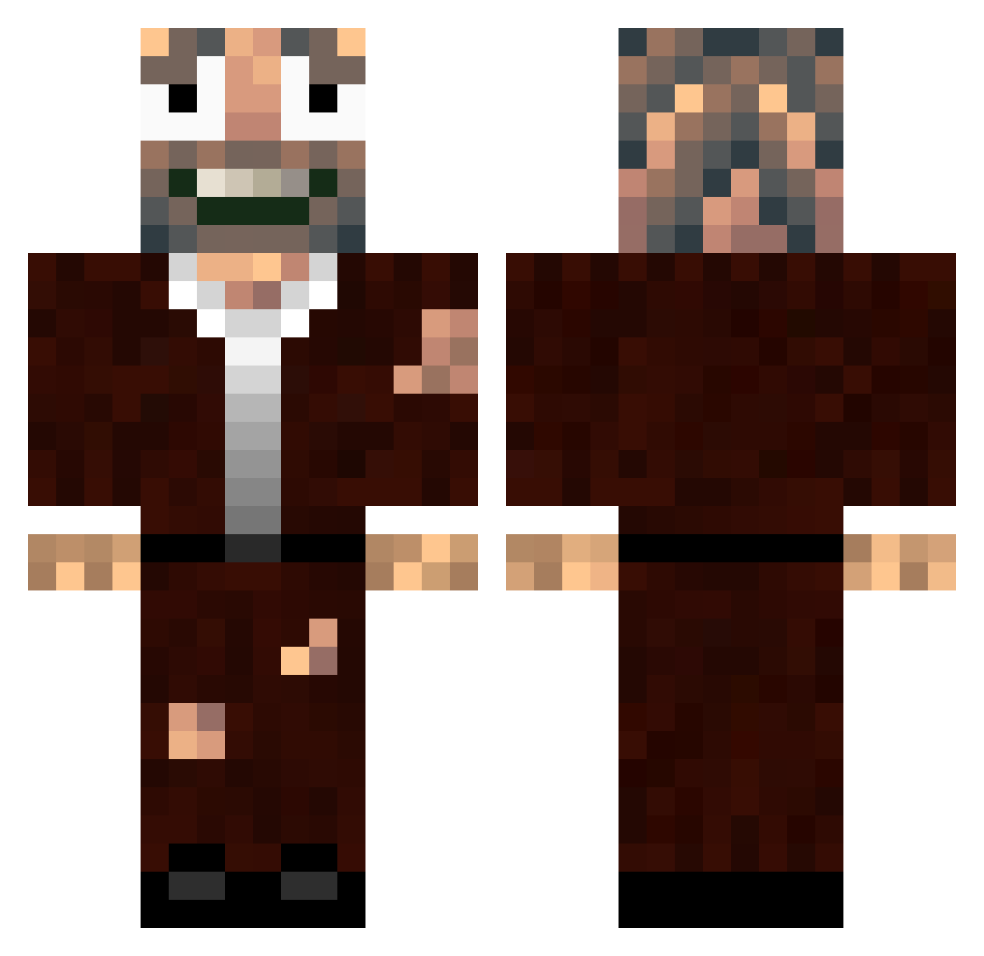 Profischlecker Minecraft skin, front and back view