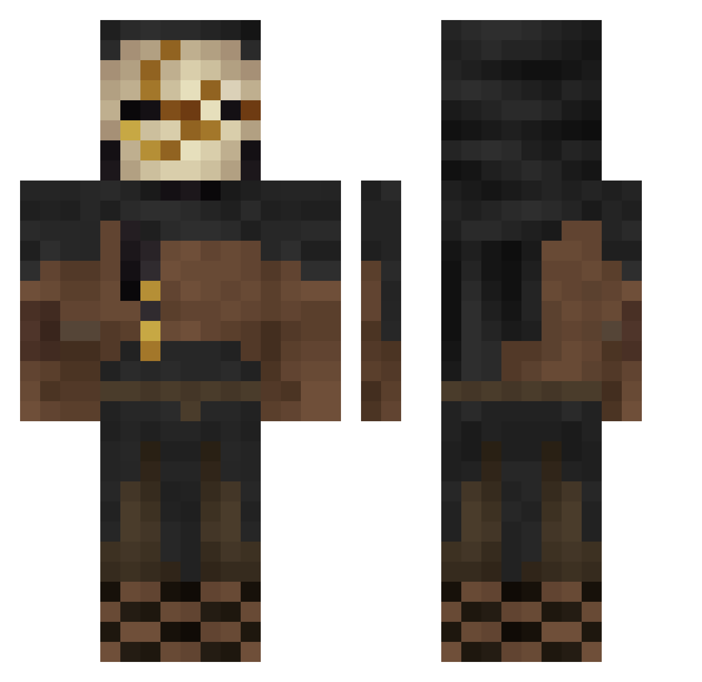 WoLiR Minecraft skin, front and back view
