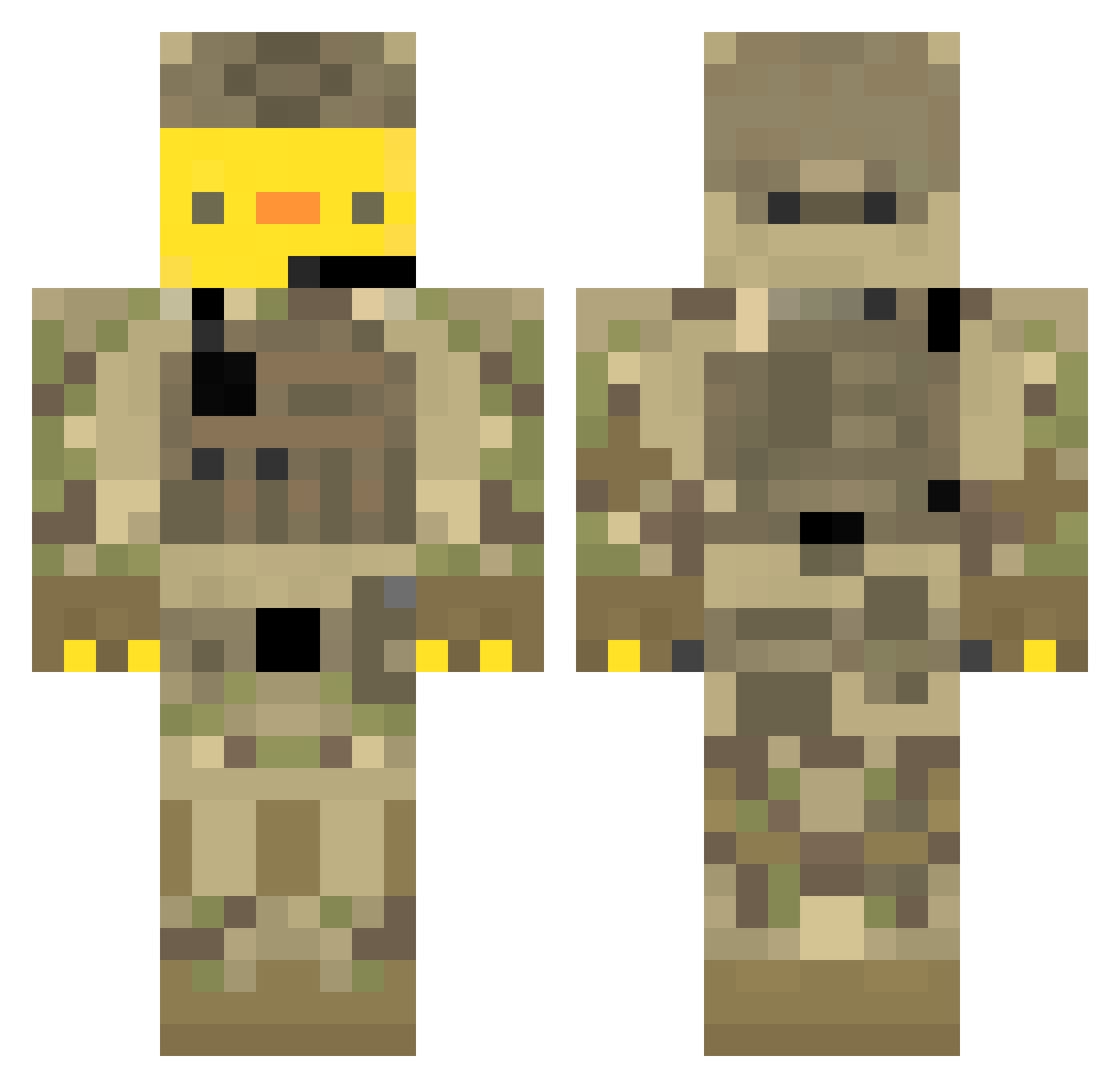 yvsz Minecraft skin, front and back view