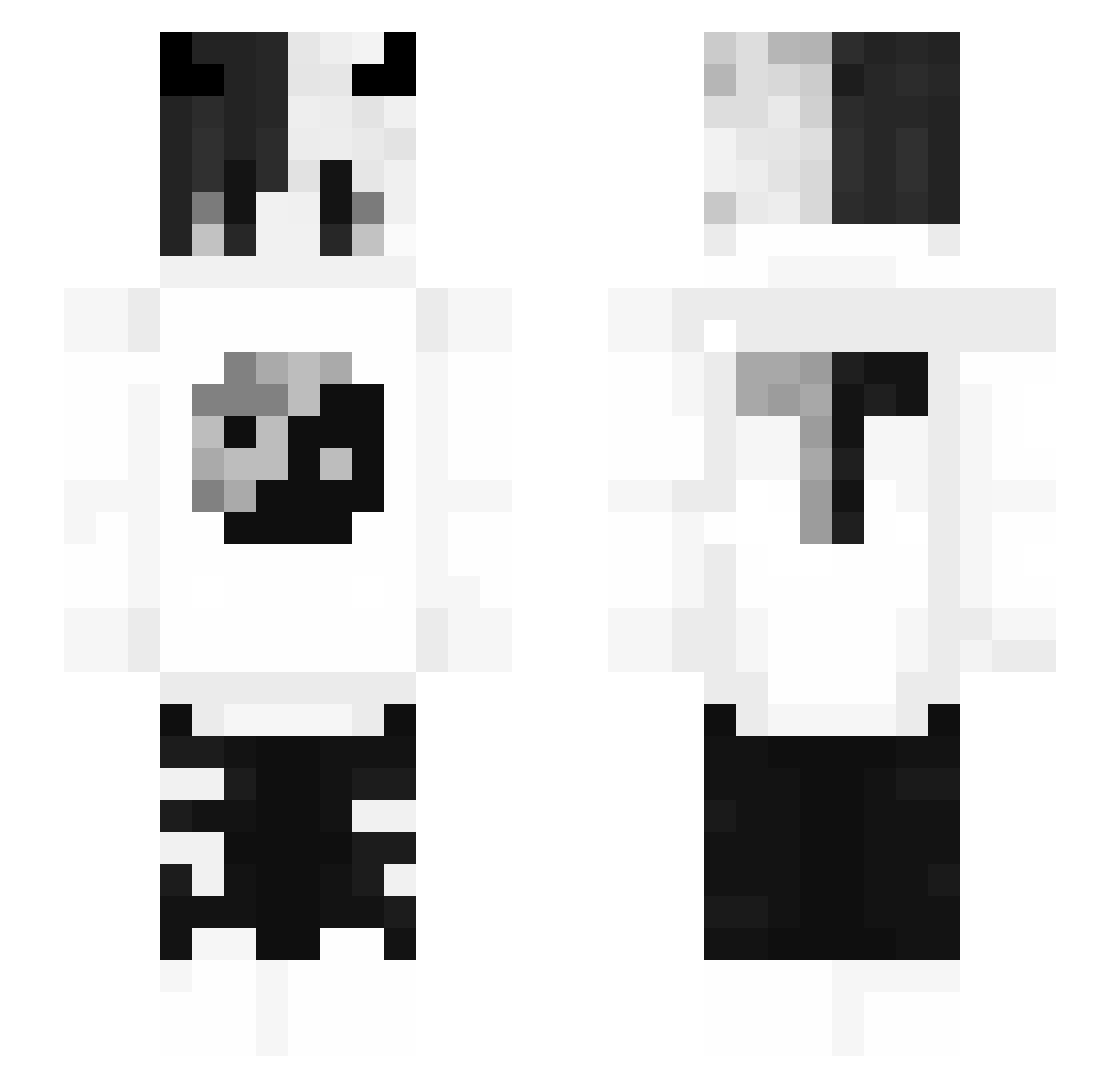 143x Minecraft skin, front and back view
