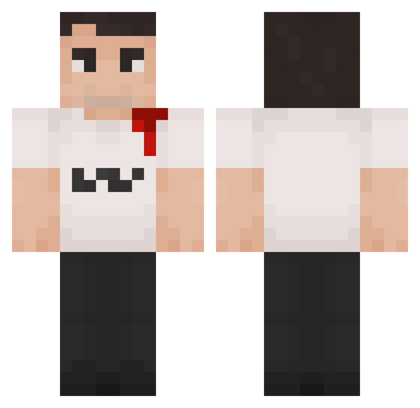 TRIDENTested Minecraft skin, front and back view