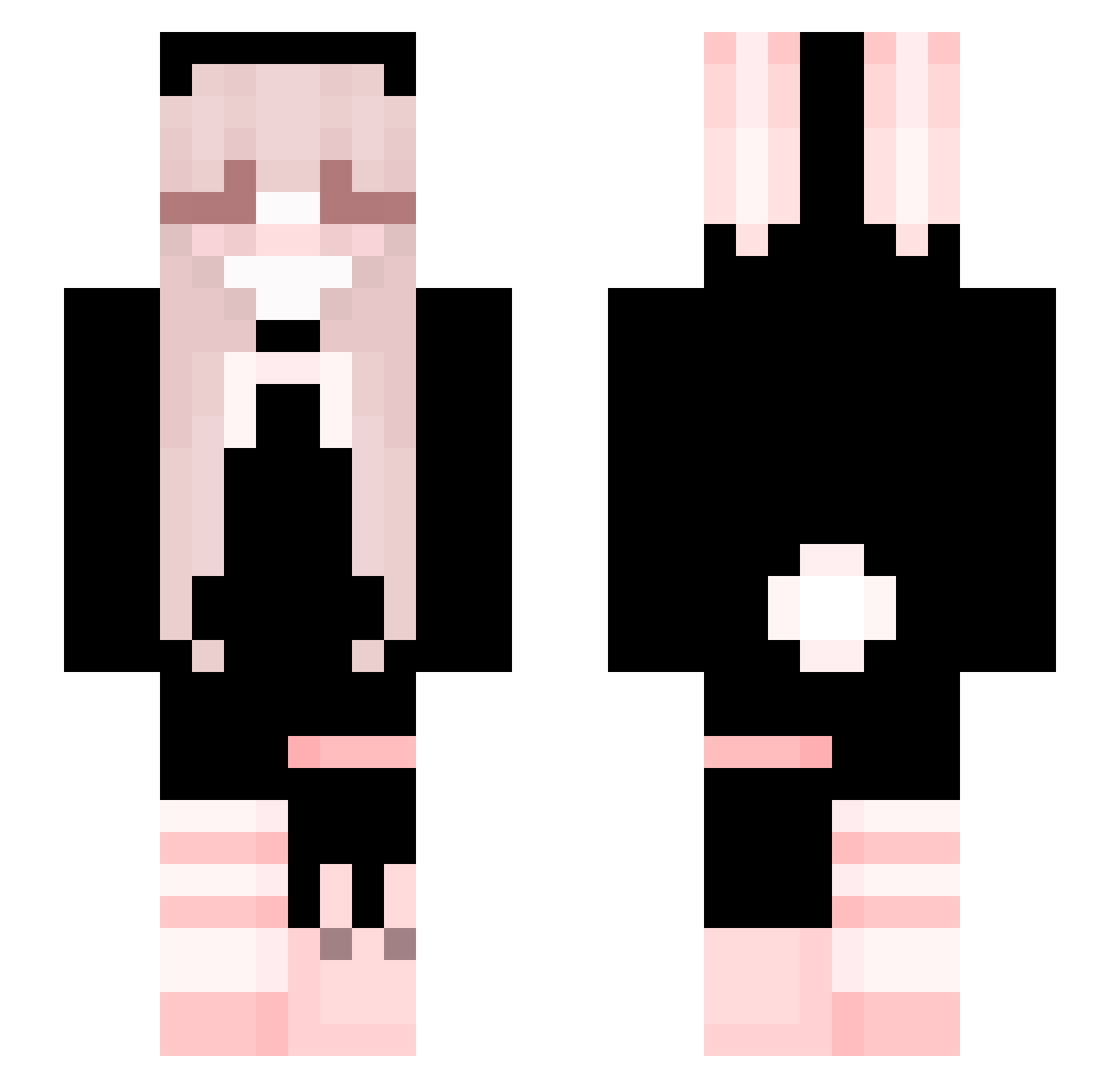 xKurumi_ Minecraft skin, front and back view