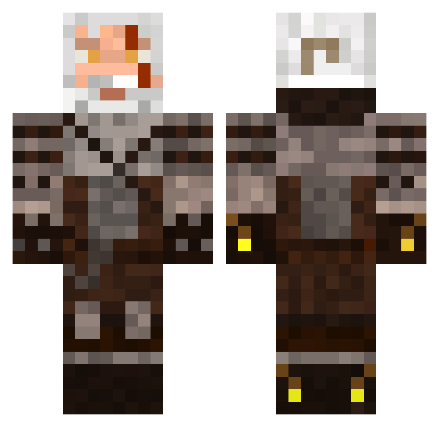 TulpaCharles Minecraft skin, front and back view