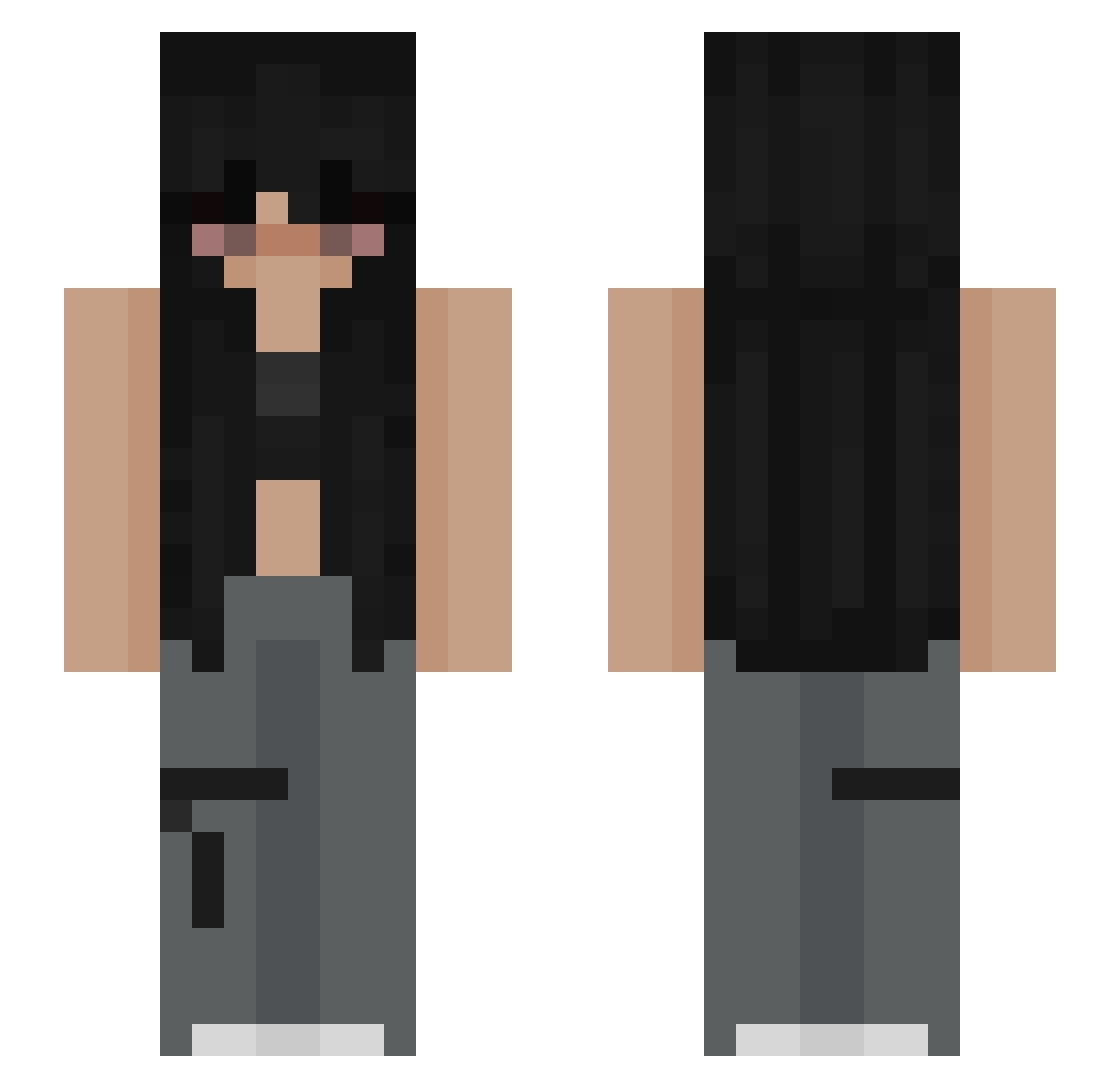 restinpast Minecraft skin, front and back view
