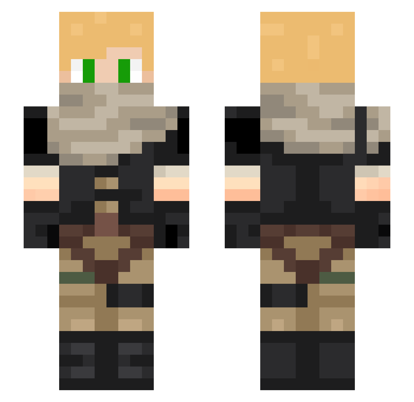 Zipzappjr Minecraft skin, front and back view