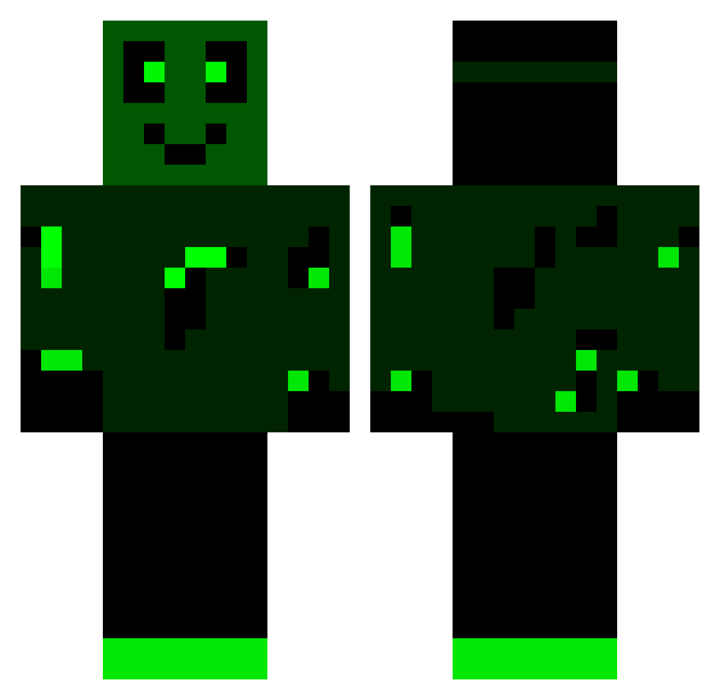 HTturtles Minecraft skin, front and back view