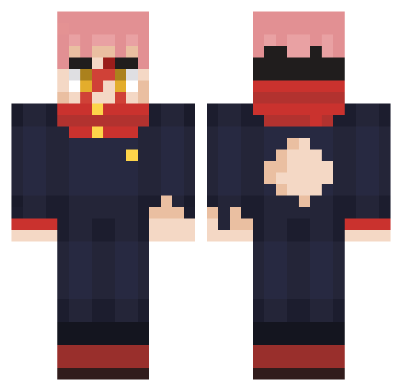 PrietoAsado Minecraft skin, front and back view