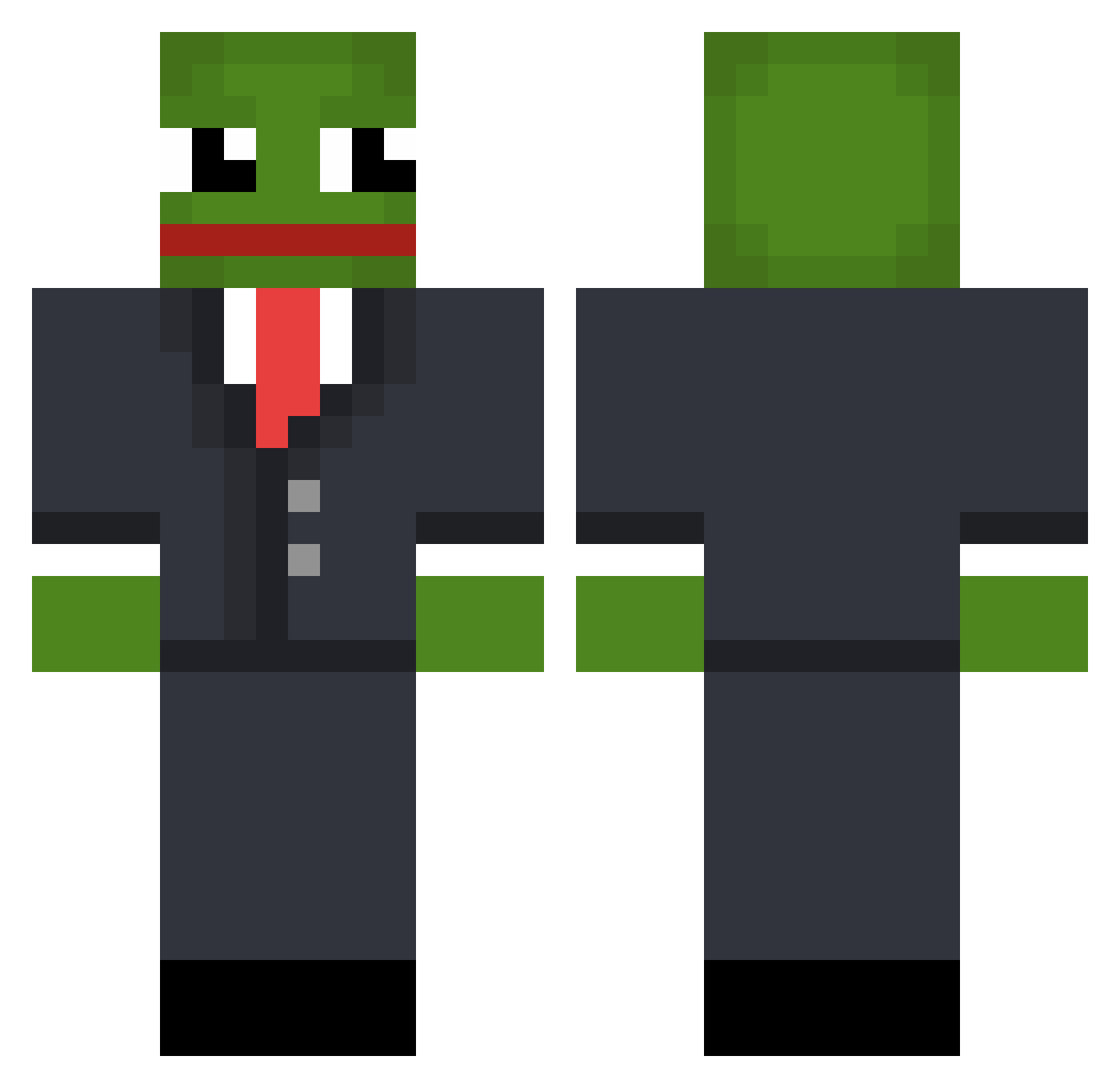 zxgf Minecraft skin, front and back view