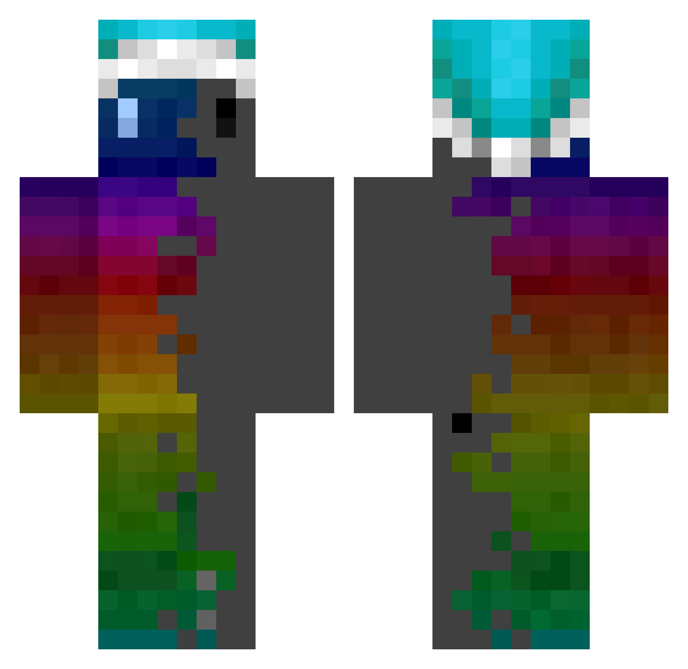 oDGxd Minecraft skin, front and back view