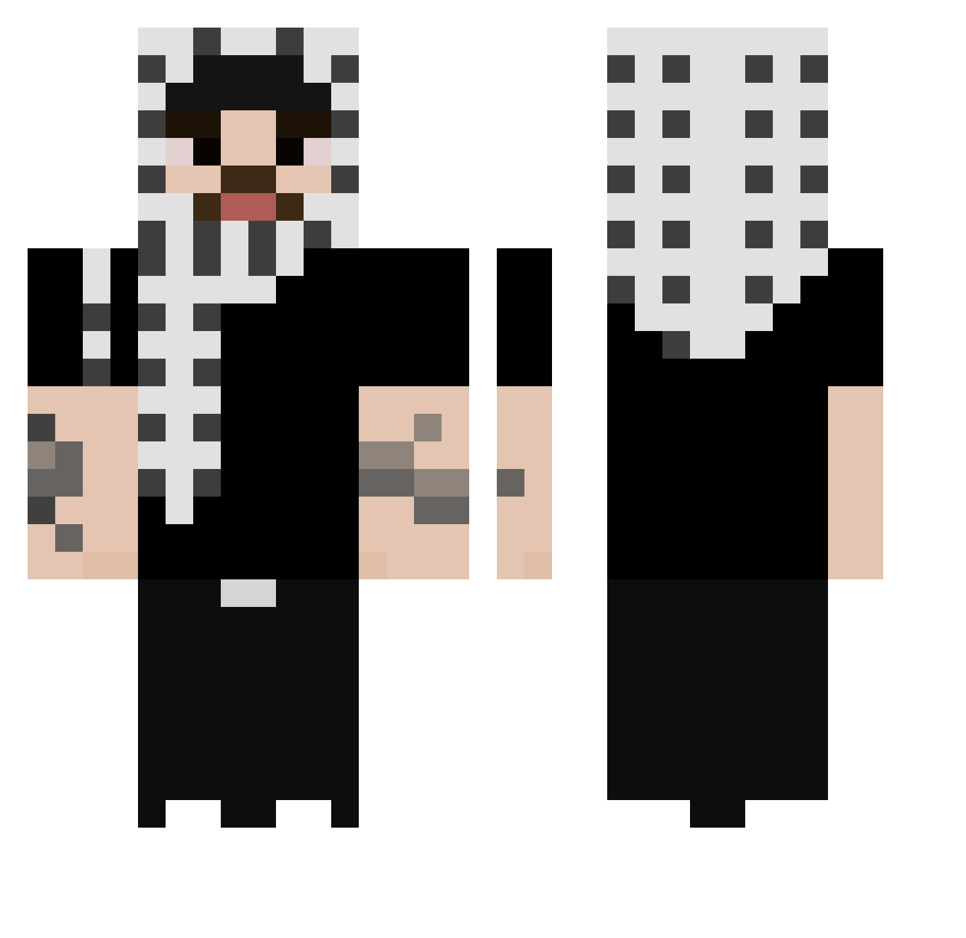 BerIin Minecraft skin, front and back view