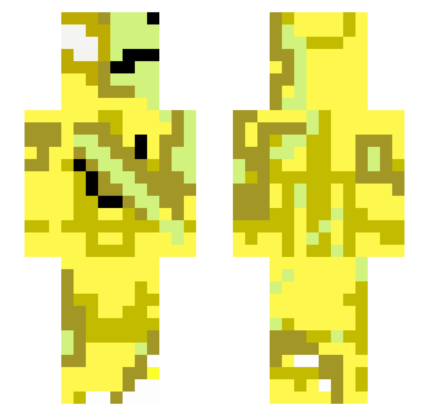 Turtwikk Minecraft skin, front and back view