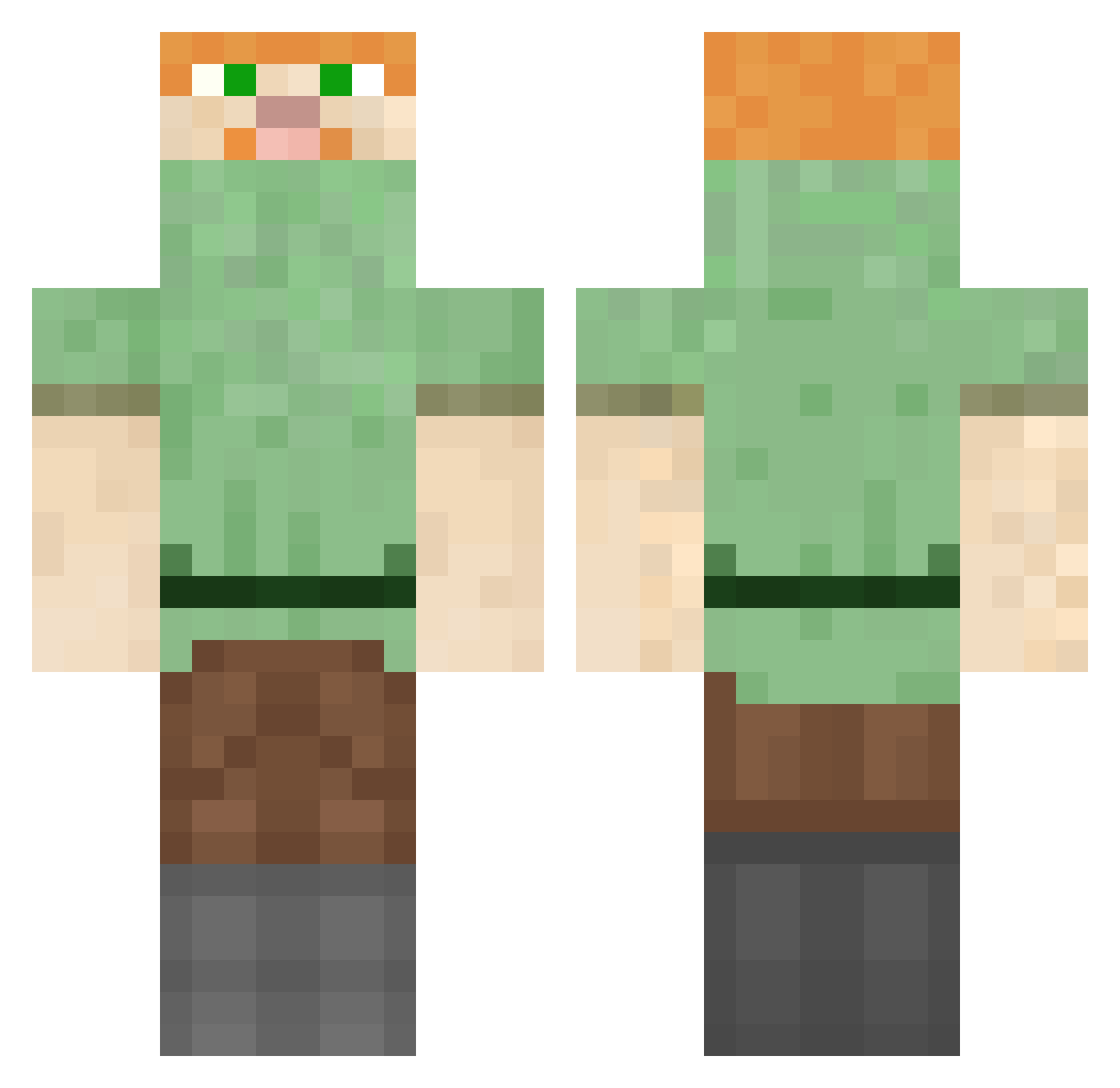 Serosae Minecraft skin, front and back view